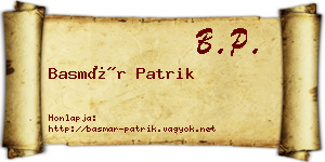 Basmár Patrik névjegykártya